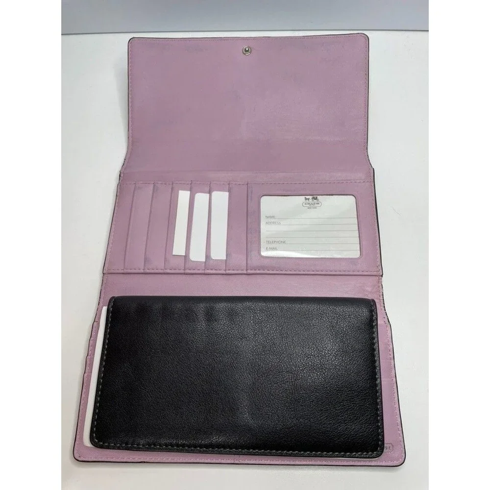 RARE COACH MADISON SLIM ENVELOPE TRIFOLD CHECKBOOK LEATHER CLUTCH PURSE WALLET